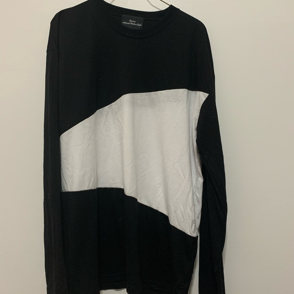 Black and white polyester long sleeve